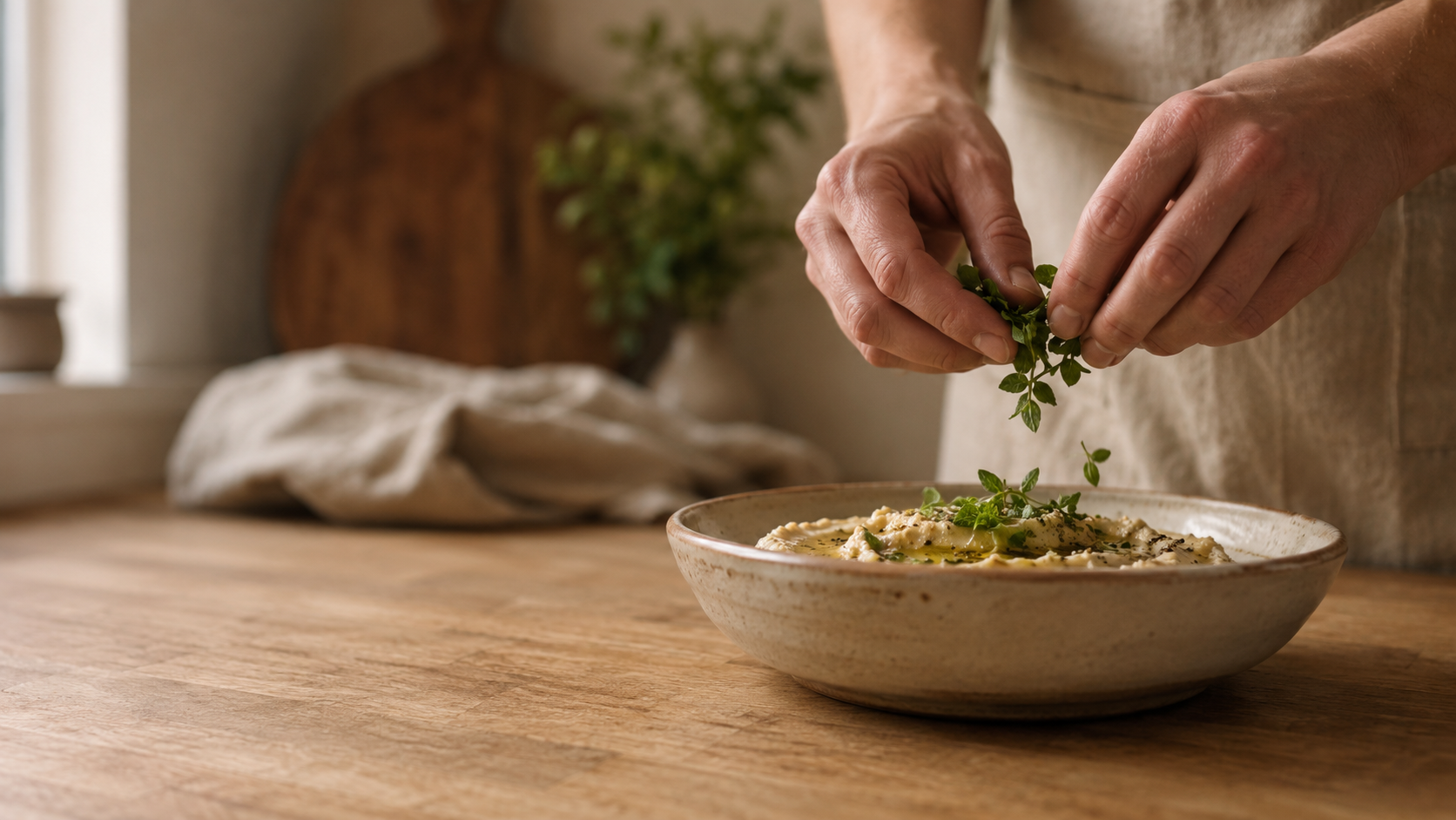Cucinare in una cucina tranquilla